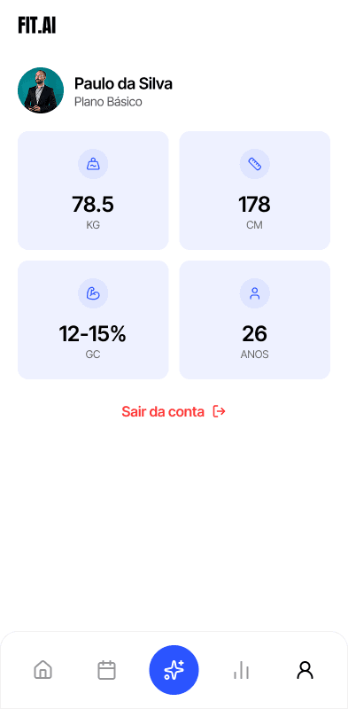 Perfil — dados e preferências do usuário