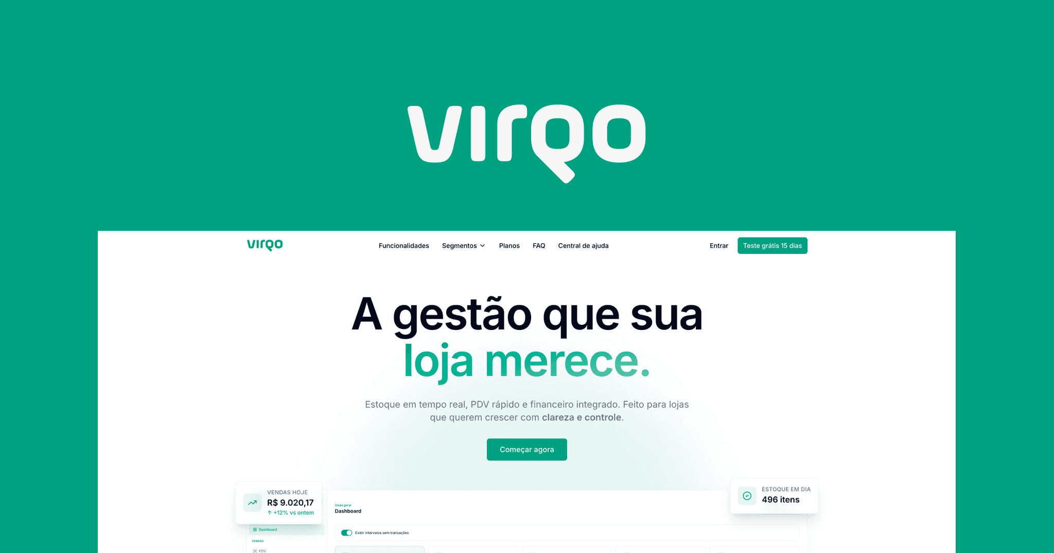 Capa do projeto Virqo — SaaS · Varejo