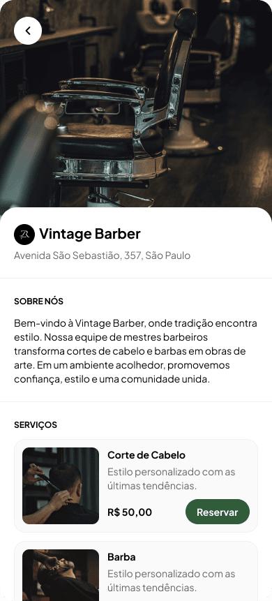 Barbearia — perfil e serviços