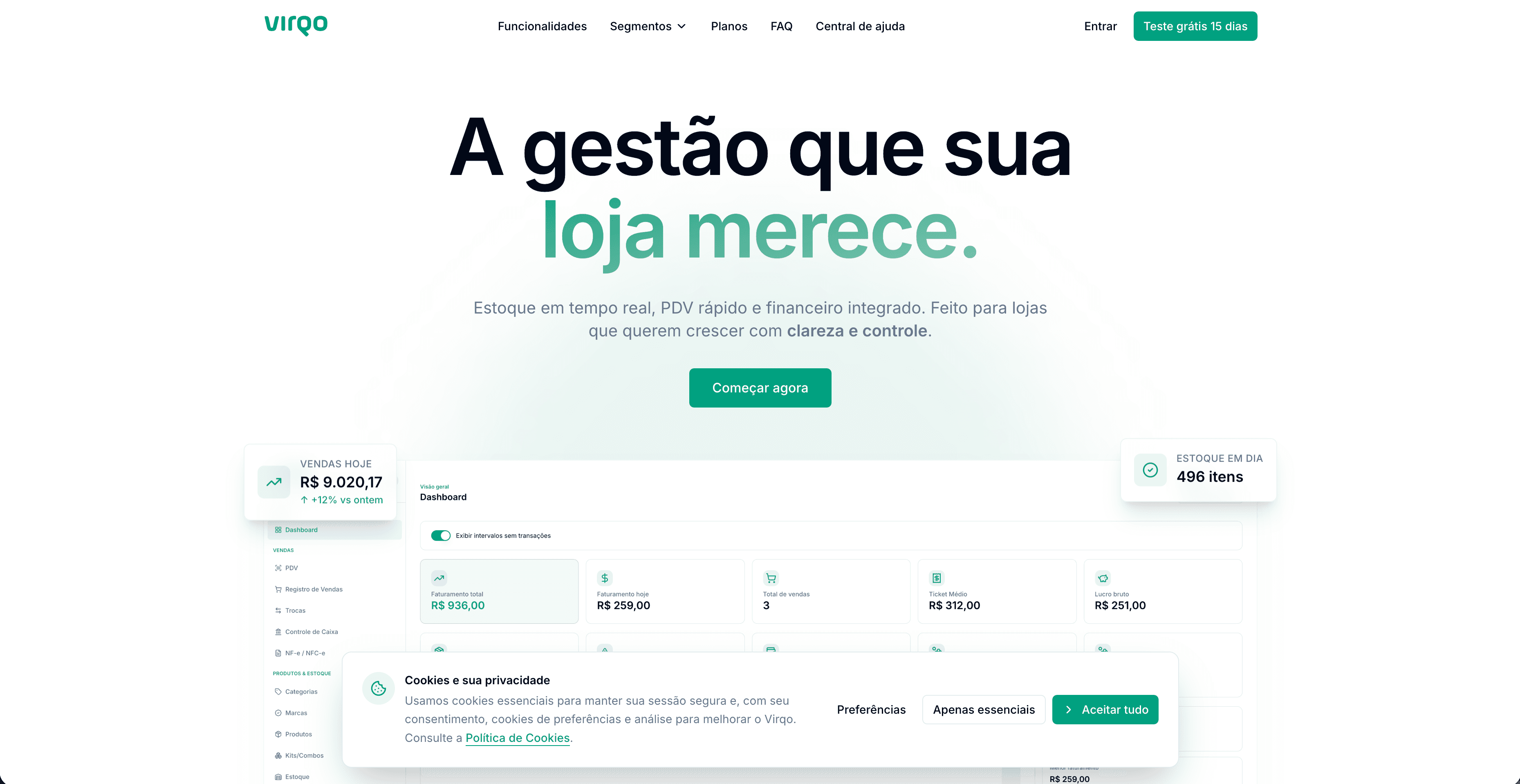 Site — posicionamento e entrada no produto